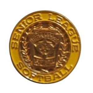 VTG Little League Softball‎ Senior District Lapel Pin Tie Tack Gold Tone Emblem